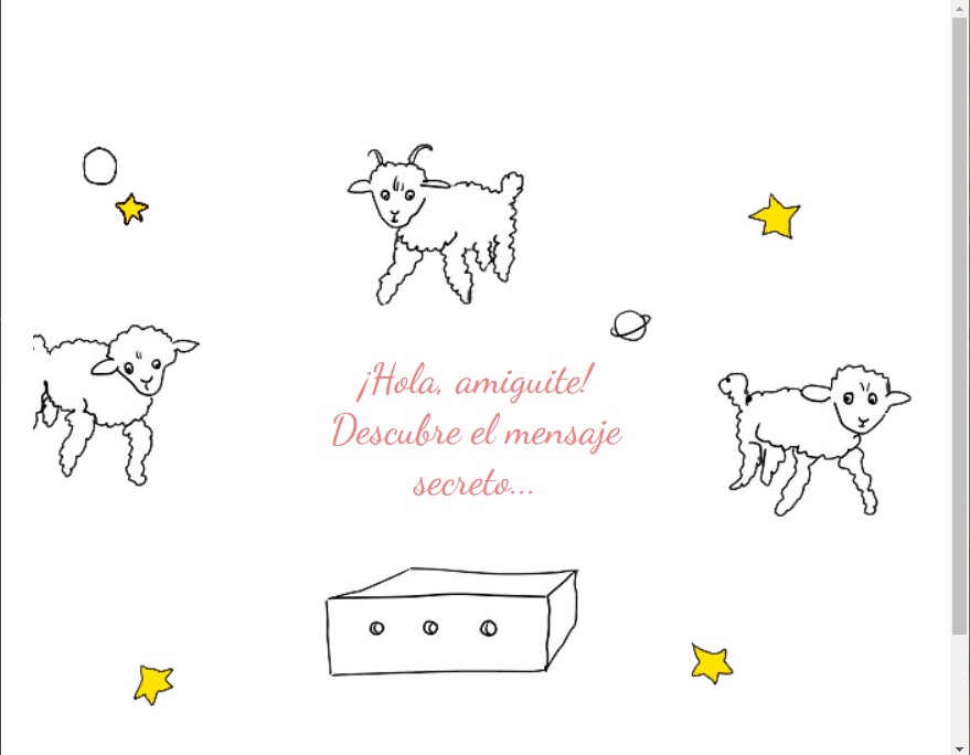 Imagen de una web creada para niños, con temática del Principito